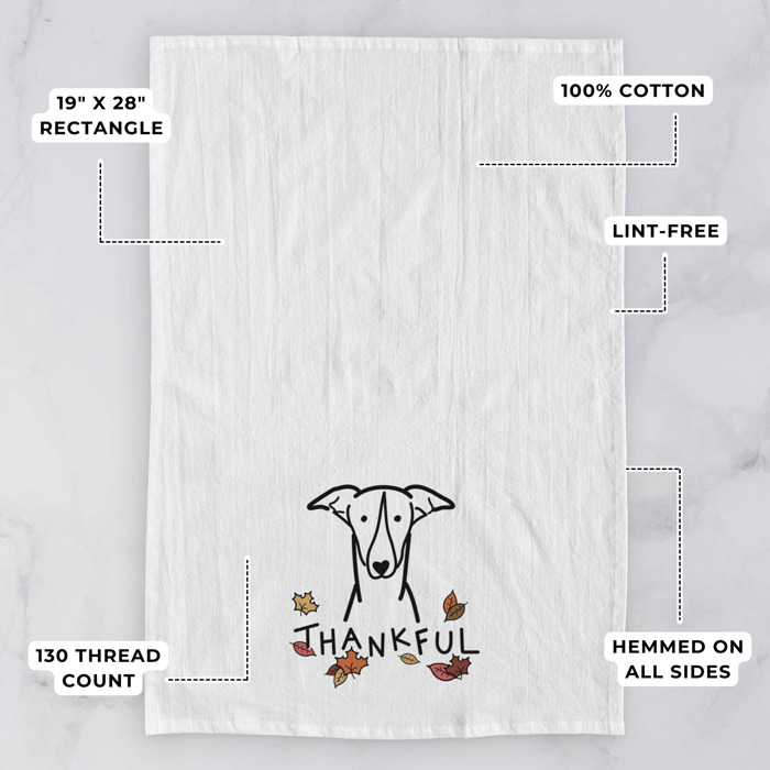 Doodled Thankful  Autumn Hand-Drawn Dog  Breed Tea Towel - 50+ Breeds