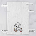 Havapoo Doodled Thankful  Autumn Hand-Drawn Dog  Breed Tea Towel - 50+ Breeds
