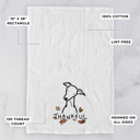 Italian Greyhound Doodled Thankful  Autumn Hand-Drawn Dog  Breed Tea Towel - 50+ Breeds