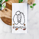 Poodle Doodled Thankful  Autumn Hand-Drawn Dog  Breed Tea Towel - 50+ Breeds