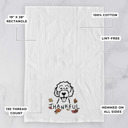 Labradoodle Doodled Thankful  Autumn Hand-Drawn Dog  Breed Tea Towel - 50+ Breeds