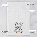 Corgi Doodled Thankful  Autumn Hand-Drawn Dog  Breed Tea Towel - 50+ Breeds