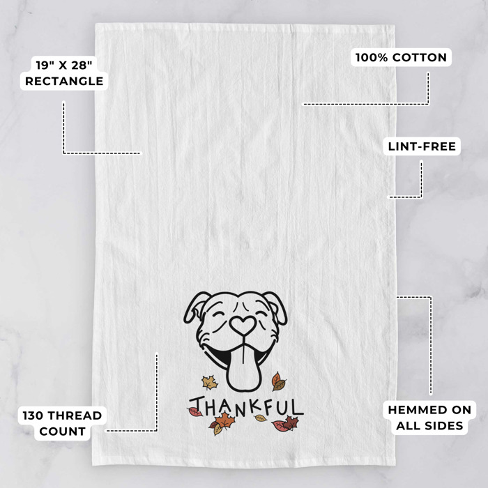 Doodled Thankful  Autumn Hand-Drawn Dog  Breed Tea Towel - 50+ Breeds