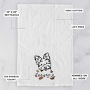 Yorkie Doodled Thankful  Autumn Hand-Drawn Dog  Breed Tea Towel - 50+ Breeds