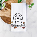 Maltese Doodled Thankful  Autumn Hand-Drawn Dog  Breed Tea Towel - 50+ Breeds