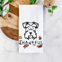 Mini Schnauzer Doodled Thankful  Autumn Hand-Drawn Dog  Breed Tea Towel - 50+ Breeds