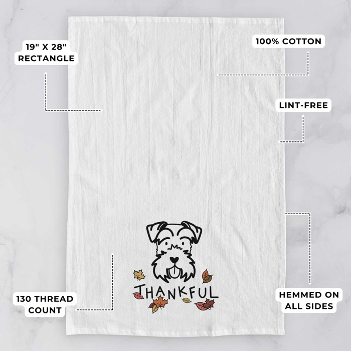 Doodled Thankful  Autumn Hand-Drawn Dog  Breed Tea Towel - 50+ Breeds