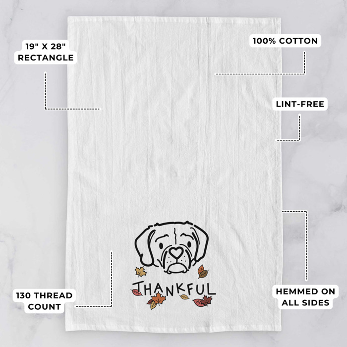 Doodled Thankful  Autumn Hand-Drawn Dog  Breed Tea Towel - 50+ Breeds
