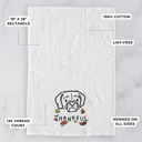 Puggle Doodled Thankful  Autumn Hand-Drawn Dog  Breed Tea Towel - 50+ Breeds