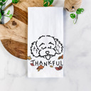 Toy Poodle Doodled Thankful  Autumn Hand-Drawn Dog  Breed Tea Towel - 50+ Breeds