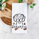 Schnoodle Doodled Thankful  Autumn Hand-Drawn Dog  Breed Tea Towel - 50+ Breeds