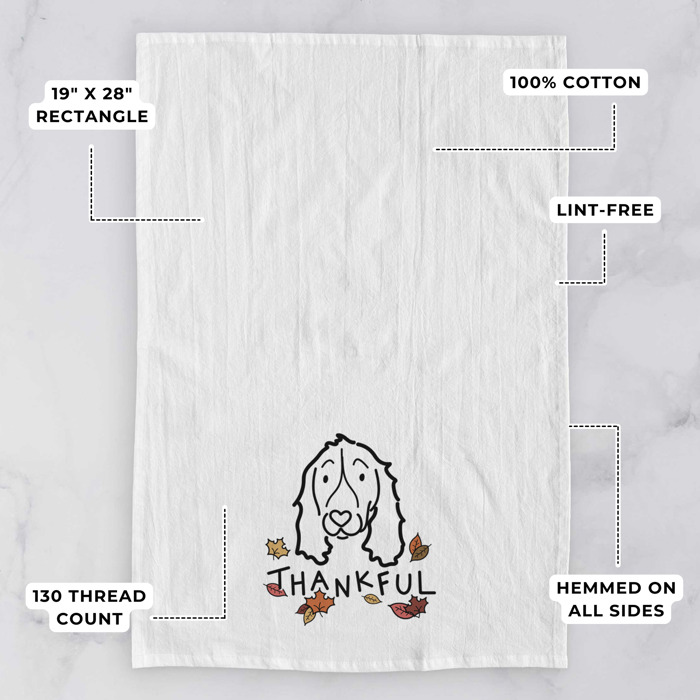 Doodled Thankful  Autumn Hand-Drawn Dog  Breed Tea Towel - 50+ Breeds