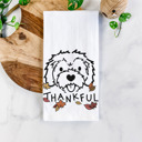 Cockapoo Doodled Thankful  Autumn Hand-Drawn Dog  Breed Tea Towel - 50+ Breeds