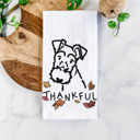 Wire Fox Terrier Doodled Thankful  Autumn Hand-Drawn Dog  Breed Tea Towel - 50+ Breeds