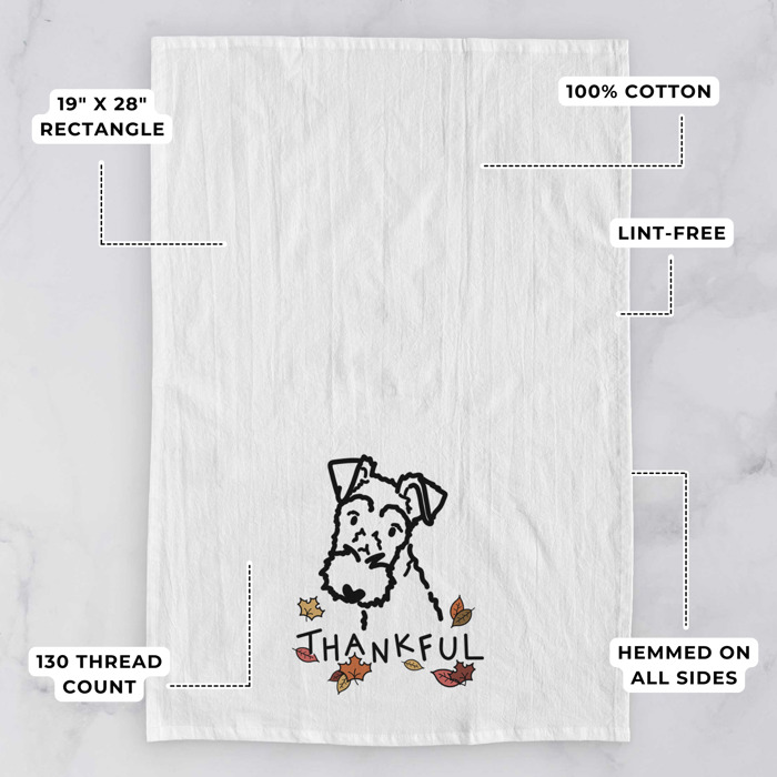 Doodled Thankful  Autumn Hand-Drawn Dog  Breed Tea Towel - 50+ Breeds