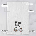 Wire Fox Terrier Doodled Thankful  Autumn Hand-Drawn Dog  Breed Tea Towel - 50+ Breeds