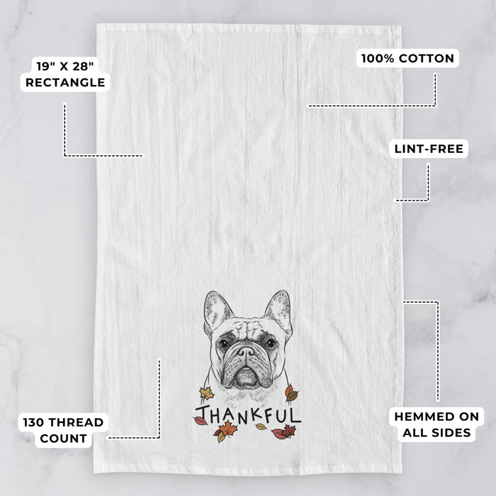Thankful  Autumn Detailed Hand-Drawn Dog  Breed Tea Towel - 25+ Breeds