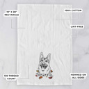 German Shepherd Thankful  Autumn Detailed Hand-Drawn Dog  Breed Tea Towel - 25+ Breeds