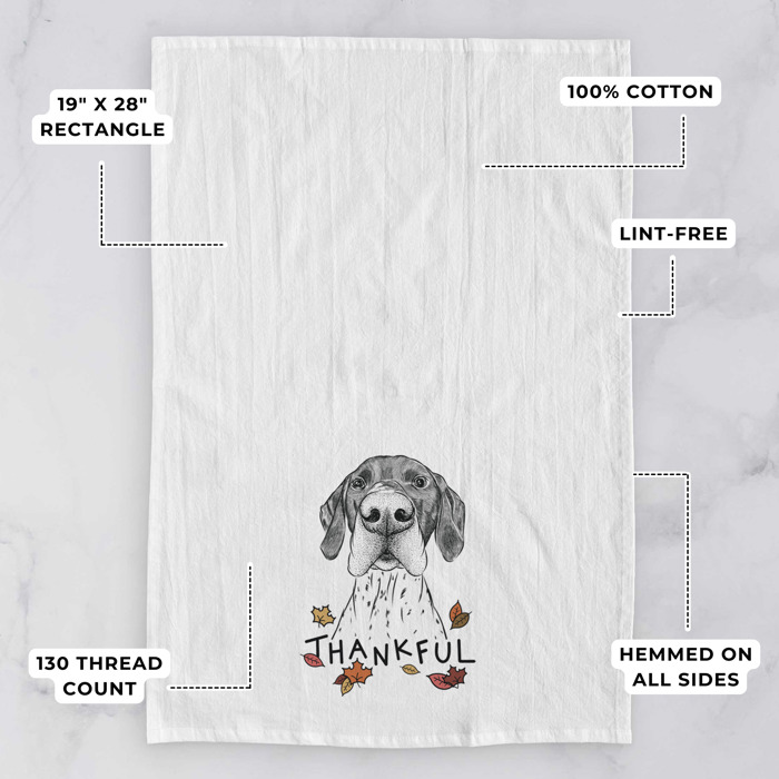 Thankful  Autumn Detailed Hand-Drawn Dog  Breed Tea Towel - 25+ Breeds
