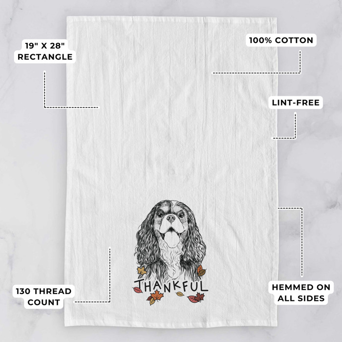 Thankful  Autumn Detailed Hand-Drawn Dog  Breed Tea Towel - 25+ Breeds