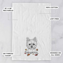 Yorkie Thankful  Autumn Detailed Hand-Drawn Dog  Breed Tea Towel - 25+ Breeds