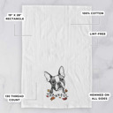 Boston Terrier Thankful  Autumn Detailed Hand-Drawn Dog  Breed Tea Towel - 25+ Breeds
