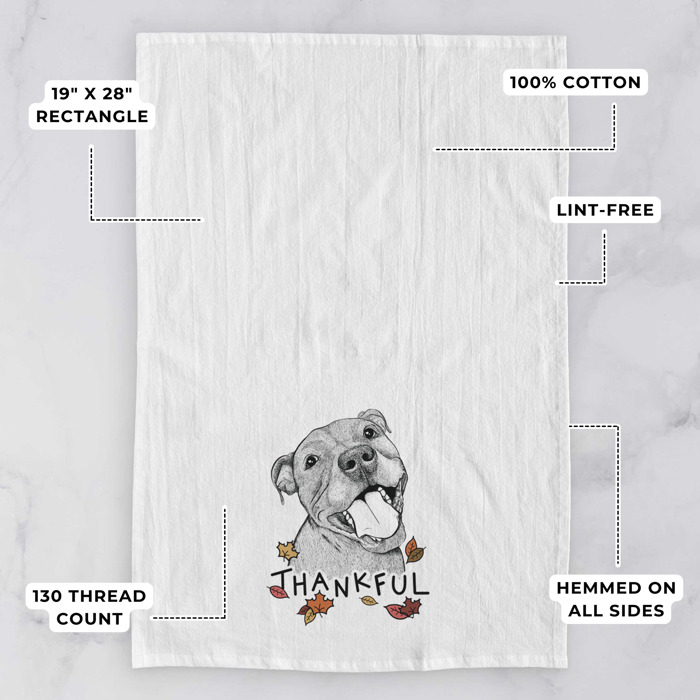 Thankful  Autumn Detailed Hand-Drawn Dog  Breed Tea Towel - 25+ Breeds