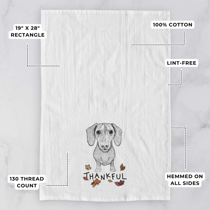 Thankful  Autumn Detailed Hand-Drawn Dog  Breed Tea Towel - 25+ Breeds