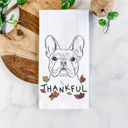 French Bulldog 2 Thankful  Autumn Detailed Hand-Drawn Dog  Breed Tea Towel - 25+ Breeds