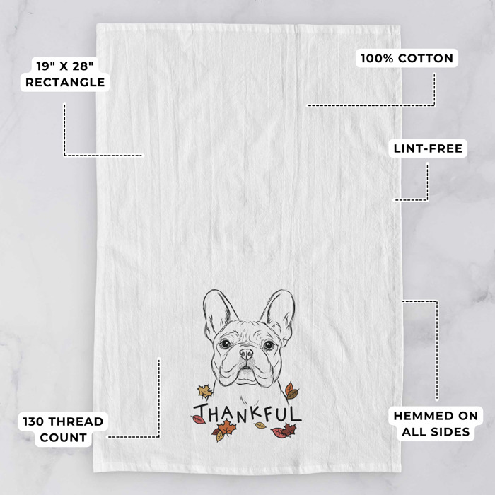 Thankful  Autumn Detailed Hand-Drawn Dog  Breed Tea Towel - 25+ Breeds