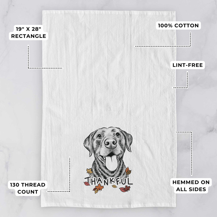 Thankful  Autumn Detailed Hand-Drawn Dog  Breed Tea Towel - 25+ Breeds