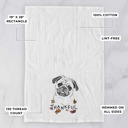 Pug Thankful  Autumn Detailed Hand-Drawn Dog  Breed Tea Towel - 25+ Breeds
