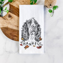 English Springer Spaniel Thankful  Autumn Detailed Hand-Drawn Dog  Breed Tea Towel - 25+ Breeds