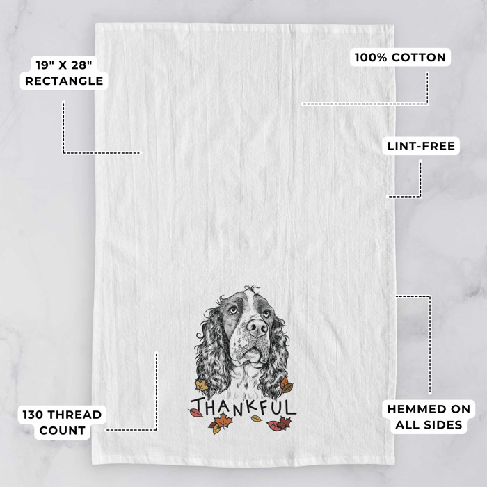 Thankful  Autumn Detailed Hand-Drawn Dog  Breed Tea Towel - 25+ Breeds