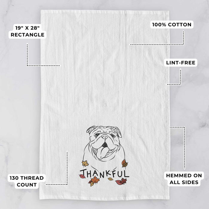 Thankful  Autumn Detailed Hand-Drawn Dog  Breed Tea Towel - 25+ Breeds