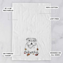English Bulldog Thankful  Autumn Detailed Hand-Drawn Dog  Breed Tea Towel - 25+ Breeds