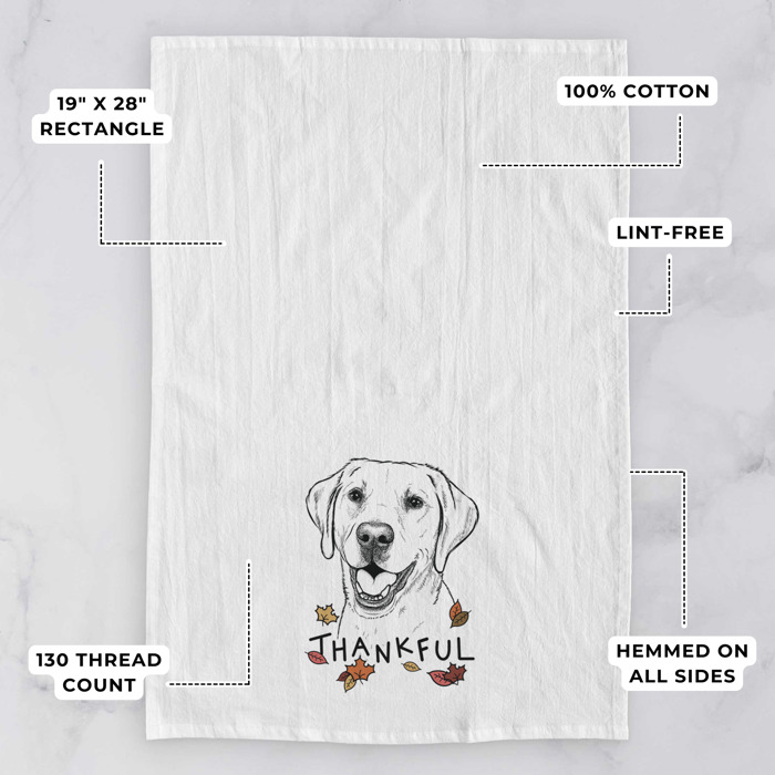 Thankful  Autumn Detailed Hand-Drawn Dog  Breed Tea Towel - 25+ Breeds