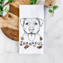 Pitbull Thankful  Autumn Detailed Hand-Drawn Dog  Breed Tea Towel - 25+ Breeds