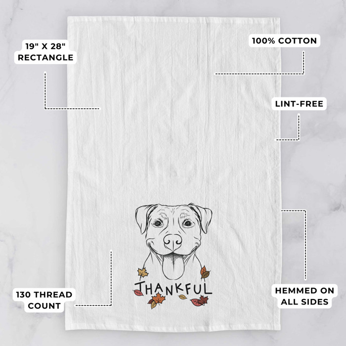 Thankful  Autumn Detailed Hand-Drawn Dog  Breed Tea Towel - 25+ Breeds