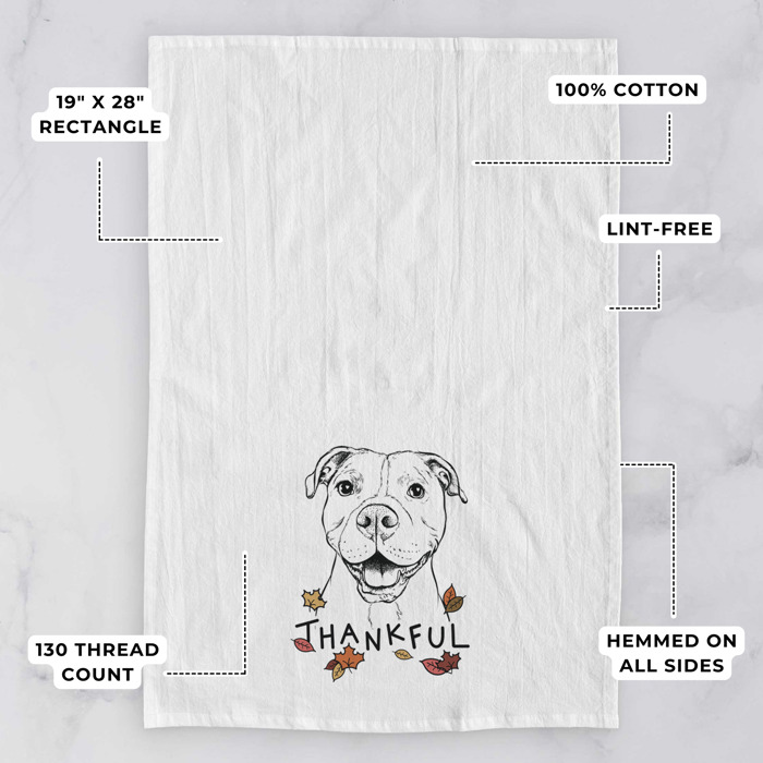 Thankful  Autumn Detailed Hand-Drawn Dog  Breed Tea Towel - 25+ Breeds