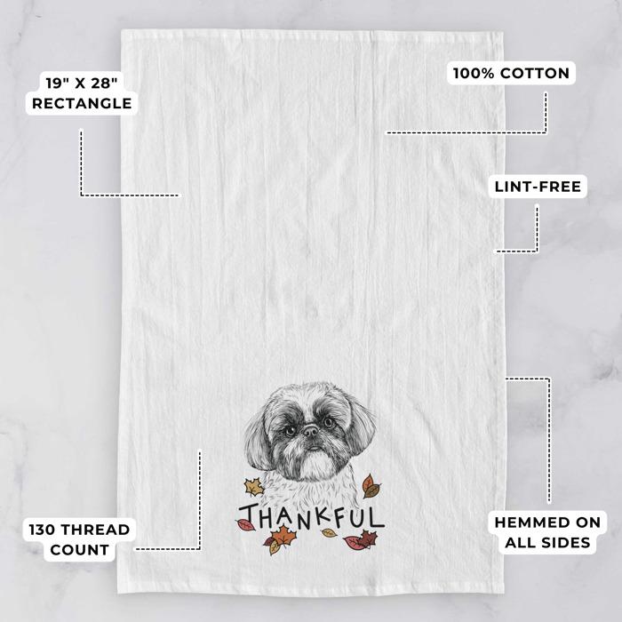 Thankful  Autumn Detailed Hand-Drawn Dog  Breed Tea Towel - 25+ Breeds