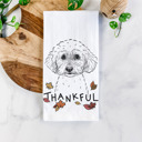 Bichonpoo Thankful  Autumn Detailed Hand-Drawn Dog  Breed Tea Towel - 25+ Breeds