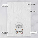 Bichonpoo Thankful  Autumn Detailed Hand-Drawn Dog  Breed Tea Towel - 25+ Breeds