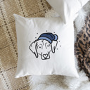 Beagle Beanie Winter Dog Breed Throw Pillow Cover -50+ Breeds