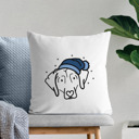 Beagle Beanie Winter Dog Breed Throw Pillow Cover -50+ Breeds