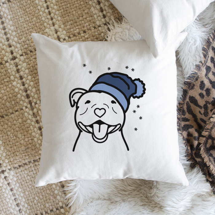Beanie Winter Dog Breed Throw Pillow Cover -50+ Breeds
