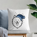 American Eskimo Beanie Winter Dog Breed Throw Pillow Cover -50+ Breeds