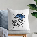 Aussiedoodle Beanie Winter Dog Breed Throw Pillow Cover -50+ Breeds