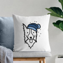 Border Collie Beanie Winter Dog Breed Throw Pillow Cover -50+ Breeds