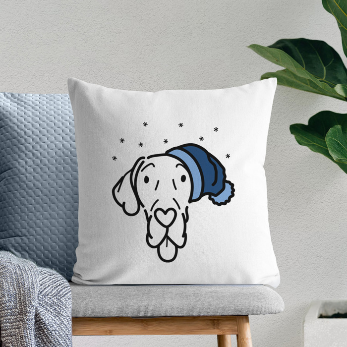 Beanie Winter Dog Breed Throw Pillow Cover -50+ Breeds